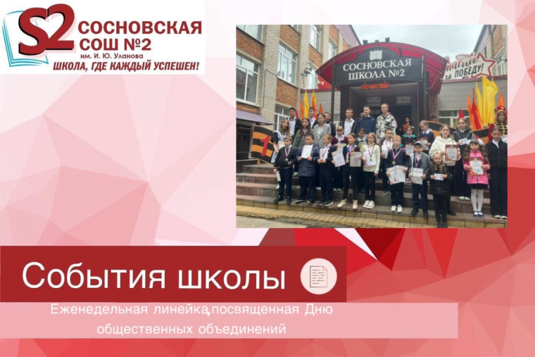 Еженедельная общешкольная линейка, посвященная Дню детских общественных объединений.